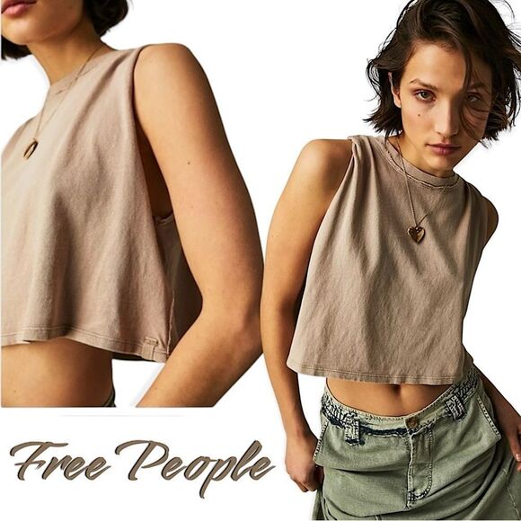 Free People Tops - NWT Free People We The Free Tied Up Muscle Tee Size XL